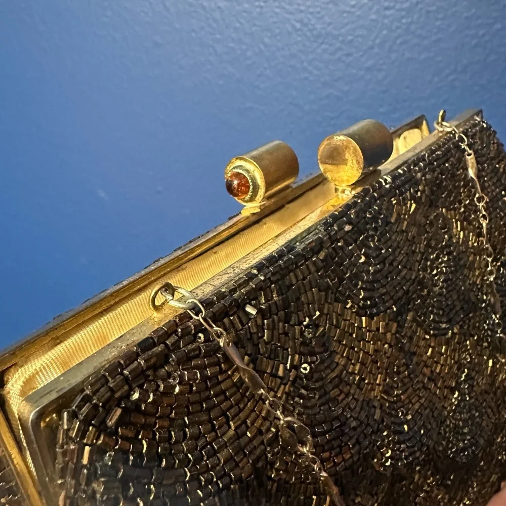 VTG Bags by Josef Collectors Brown HandBeaded Clutch